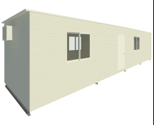 12.0 x 3.0 Multi Purpose Building Floor Plan Isometric Rear Perspective