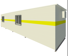 12.0 x 3.0 Portable Office Rear Perspective