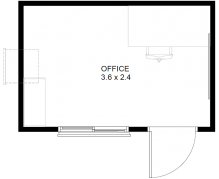 3.6 x 2.4 Portable Office Floor Plan