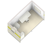 4.8 x 2.4 portable office Isometric View