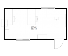 6.0 x 3.0 Portable Office Floor Plan